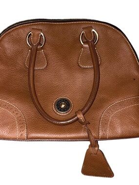 Dooney & Bourke Brown Pebbled Leather Dome Satchel